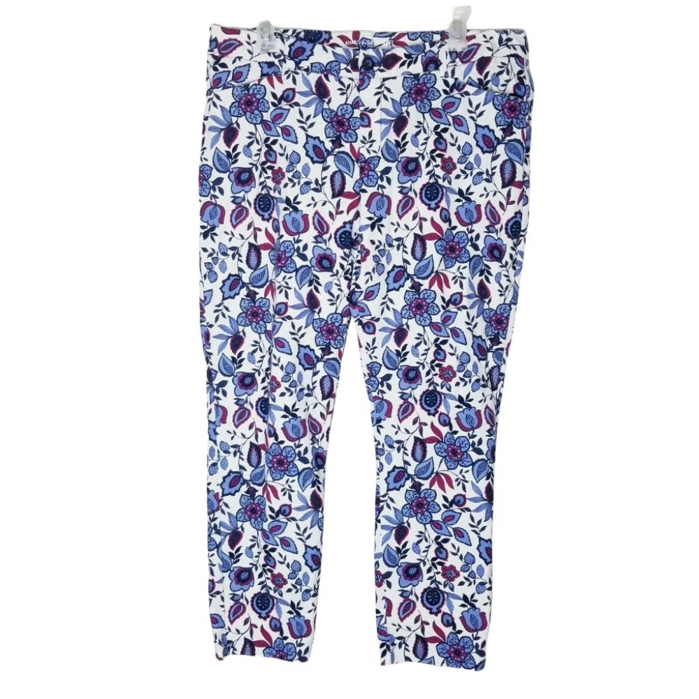 Khakis By Gap Slim City Floral Cropped Pants Women Size 12R